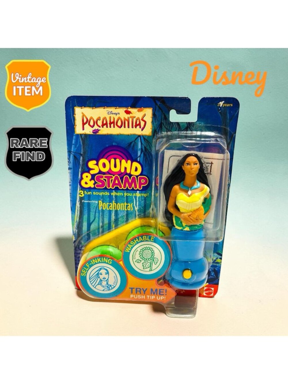 Vintage 95 Sealed Disney Pocahontas Sound & Stamp Stamper. Need Batteries. RARE!